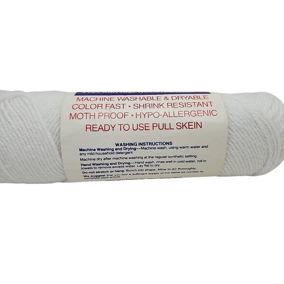 Discontinued Pamida Creslan 100% Acrylic 4 Ply Worsted Vtg Yarn White Lot 7642 - Picture 3 of 7